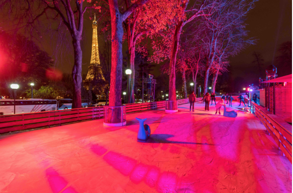 Une patinoire dans les jardins du Trocadéro